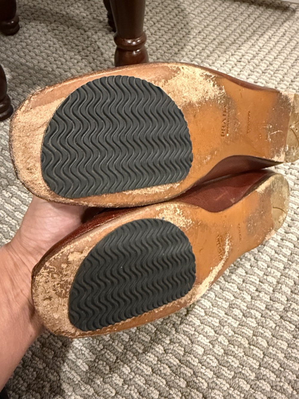 Prada Burgundy Leather Penny Loafers - Picture 4 of 12